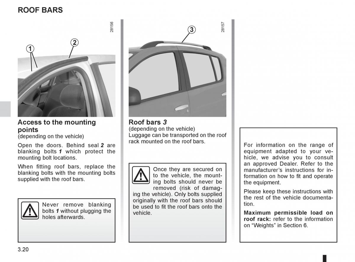 Dacia Sandero I 1 owners manual / page 100