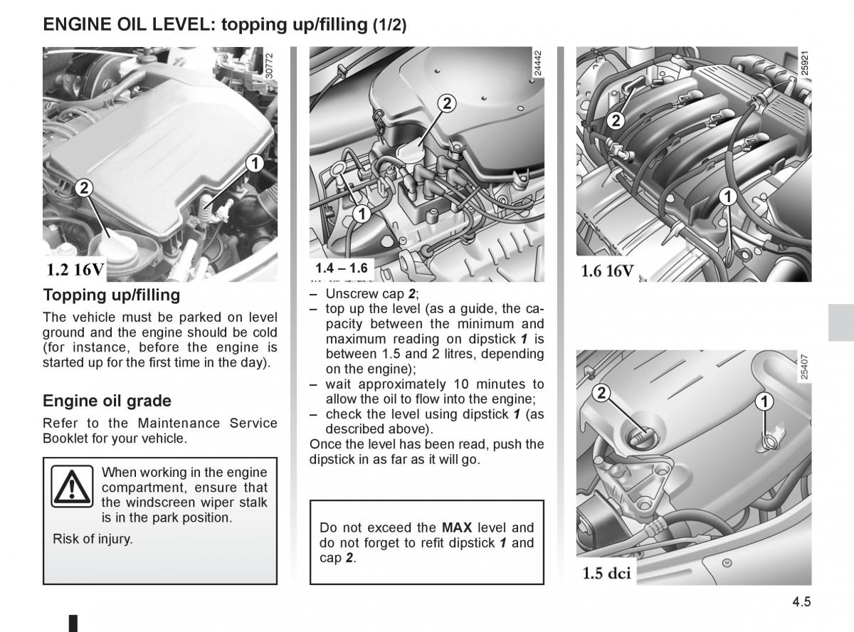 Dacia Sandero I 1 owners manual / page 107