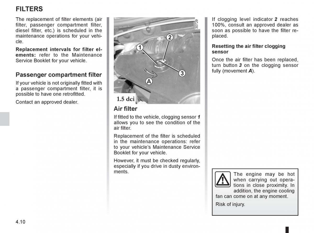 Dacia Sandero I 1 owners manual / page 112