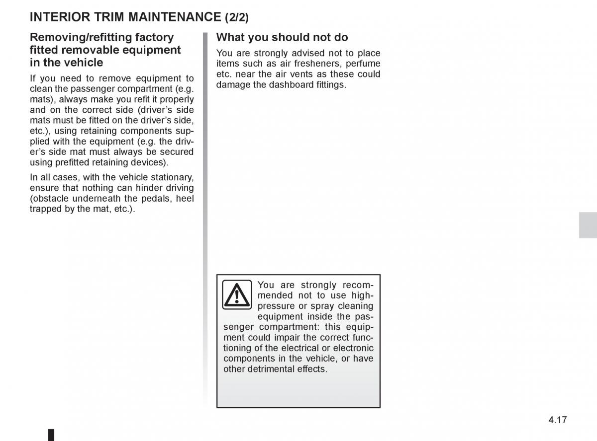 Dacia Sandero I 1 owners manual / page 119