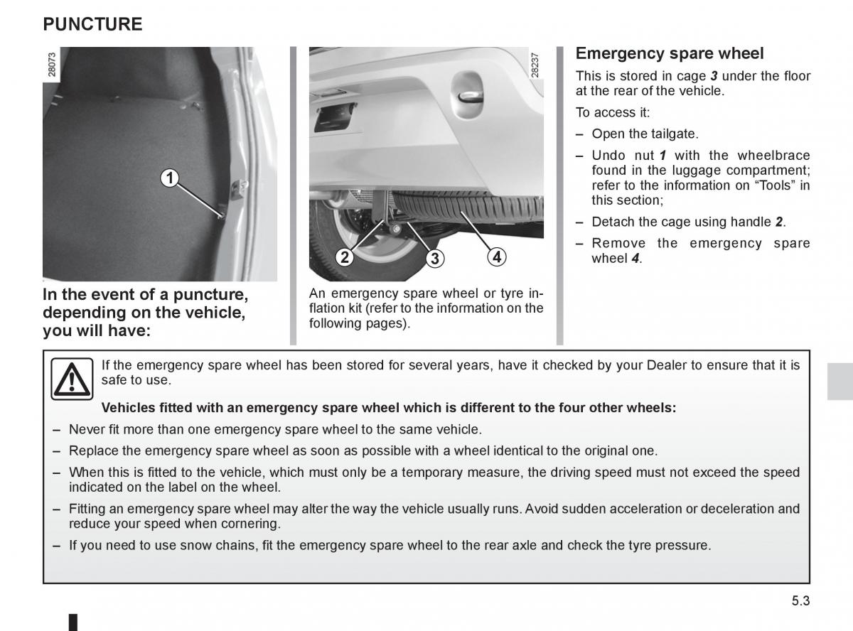 Dacia Sandero I 1 owners manual / page 123