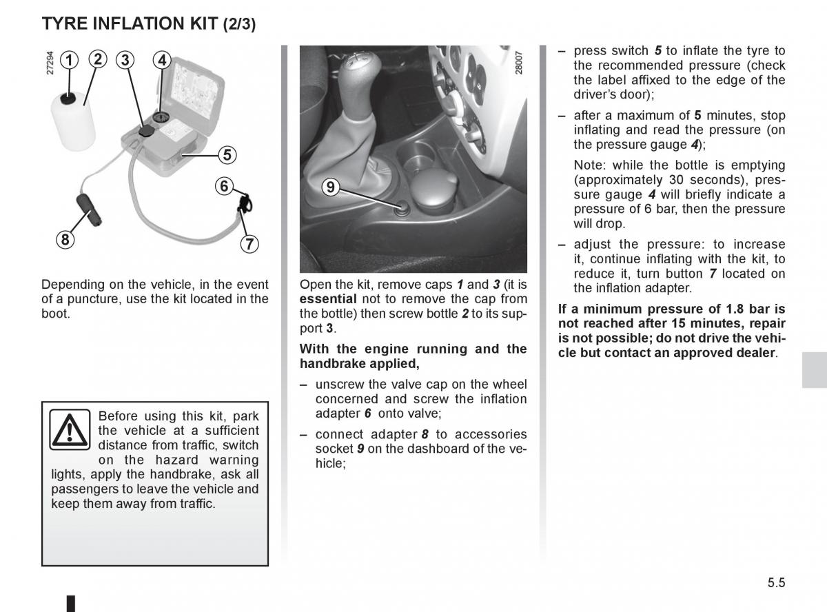 Dacia Sandero I 1 owners manual / page 125