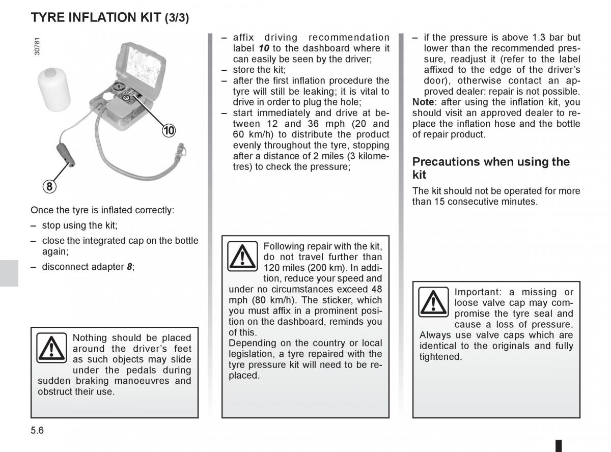 Dacia Sandero I 1 owners manual / page 126