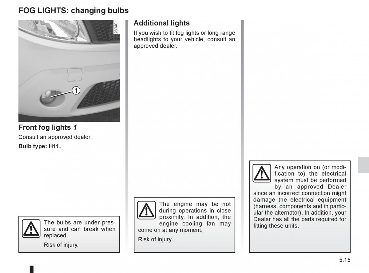 Dacia Sandero I 1 owners manual / page 135