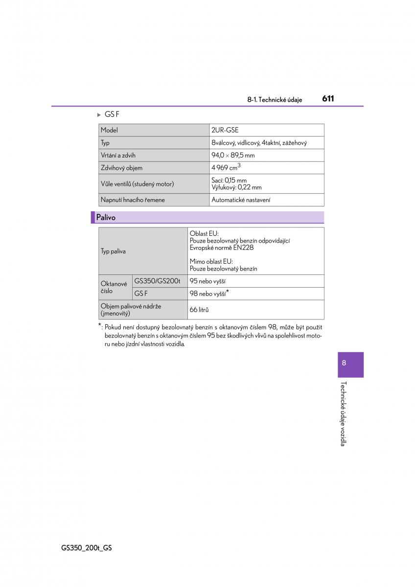 Lexus GS F IV 4 navod k obsludze / page 611