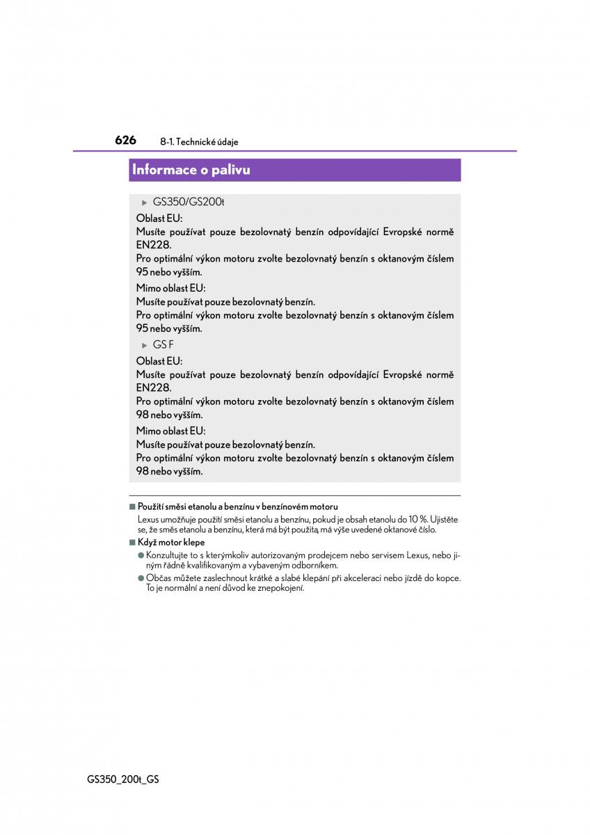 Lexus GS F IV 4 navod k obsludze / page 626