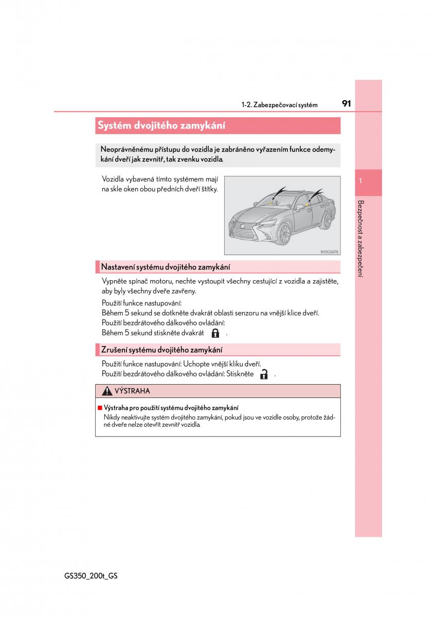 Lexus GS F IV 4 navod k obsludze / page 91