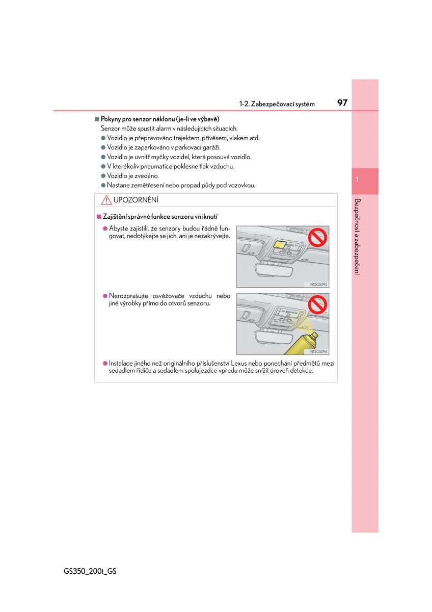 Lexus GS F IV 4 navod k obsludze / page 97