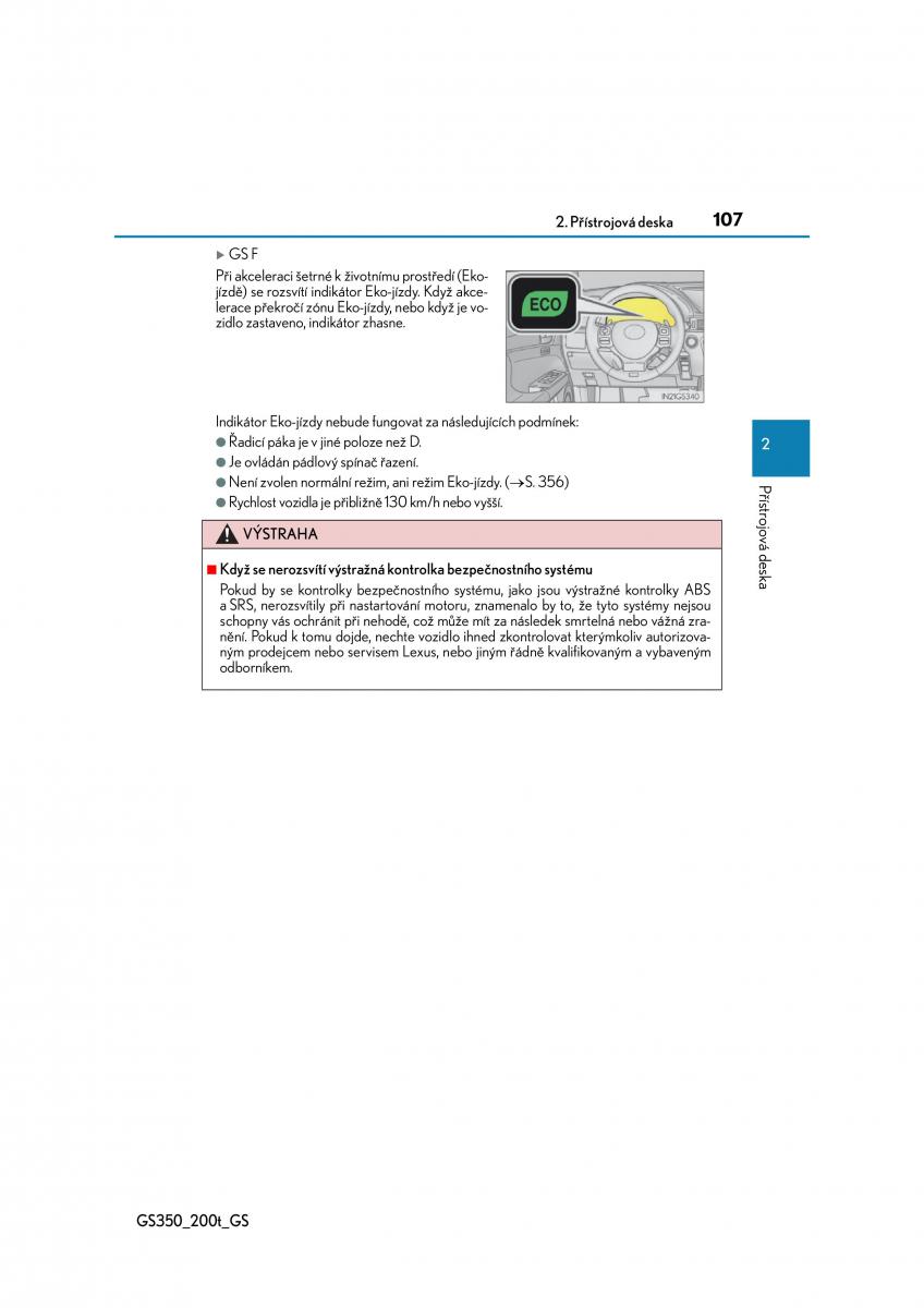 Lexus GS F IV 4 navod k obsludze / page 107
