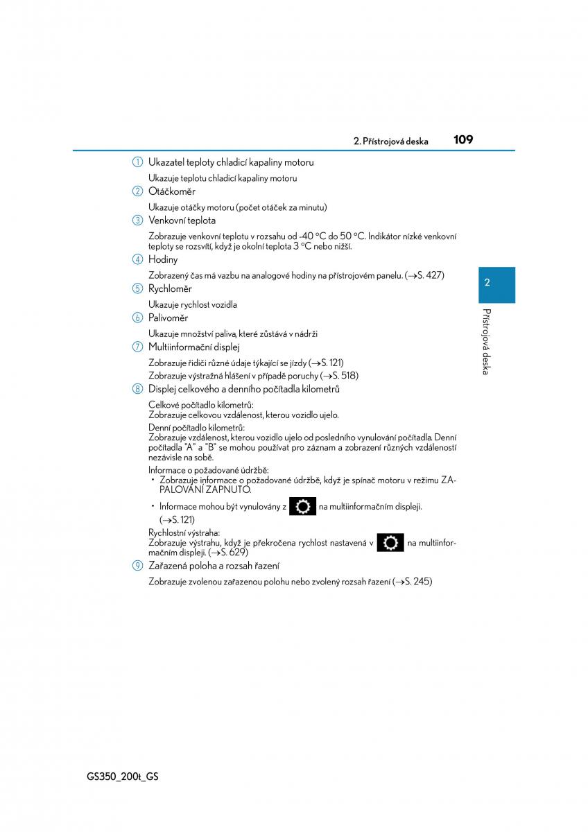 Lexus GS F IV 4 navod k obsludze / page 109