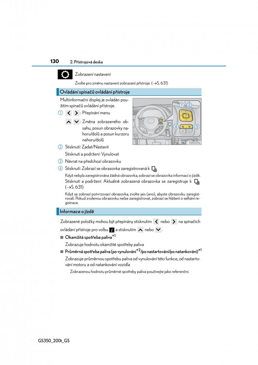 Lexus GS F IV 4 navod k obsludze / page 130