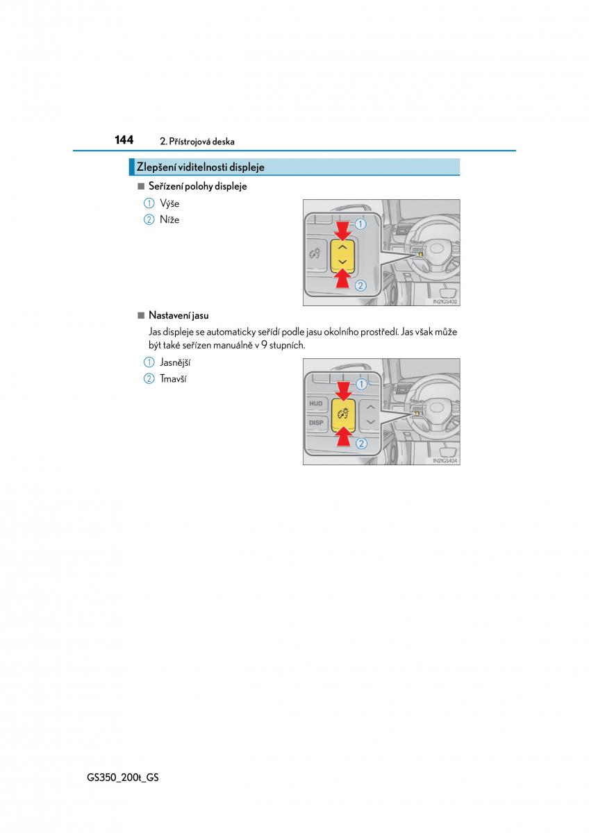 Lexus GS F IV 4 navod k obsludze / page 144