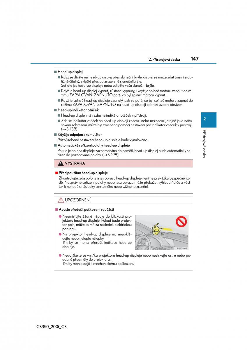 Lexus GS F IV 4 navod k obsludze / page 147