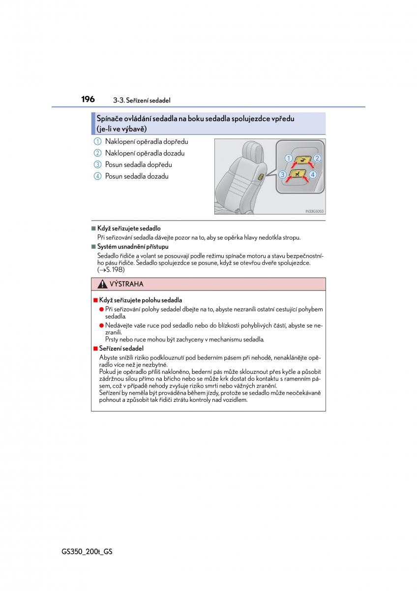 Lexus GS F IV 4 navod k obsludze / page 196