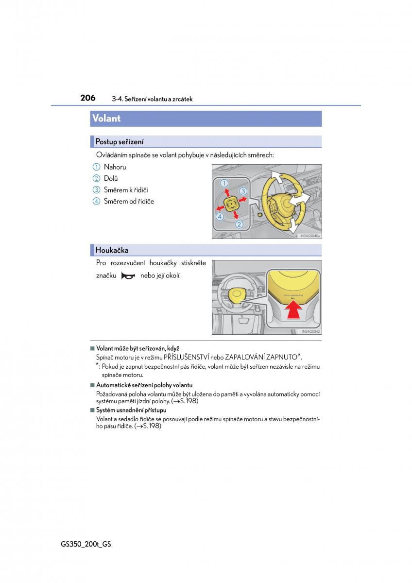 Lexus GS F IV 4 navod k obsludze / page 206