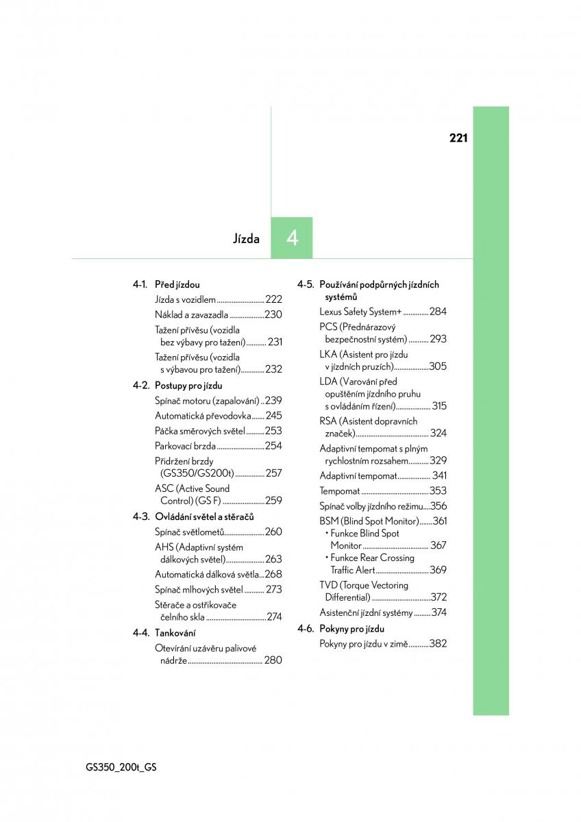 Lexus GS F IV 4 navod k obsludze / page 221