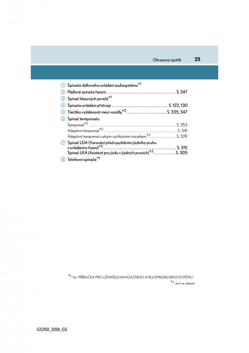 Lexus GS F IV 4 navod k obsludze / page 25