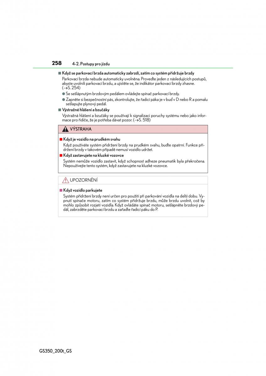 Lexus GS F IV 4 navod k obsludze / page 258