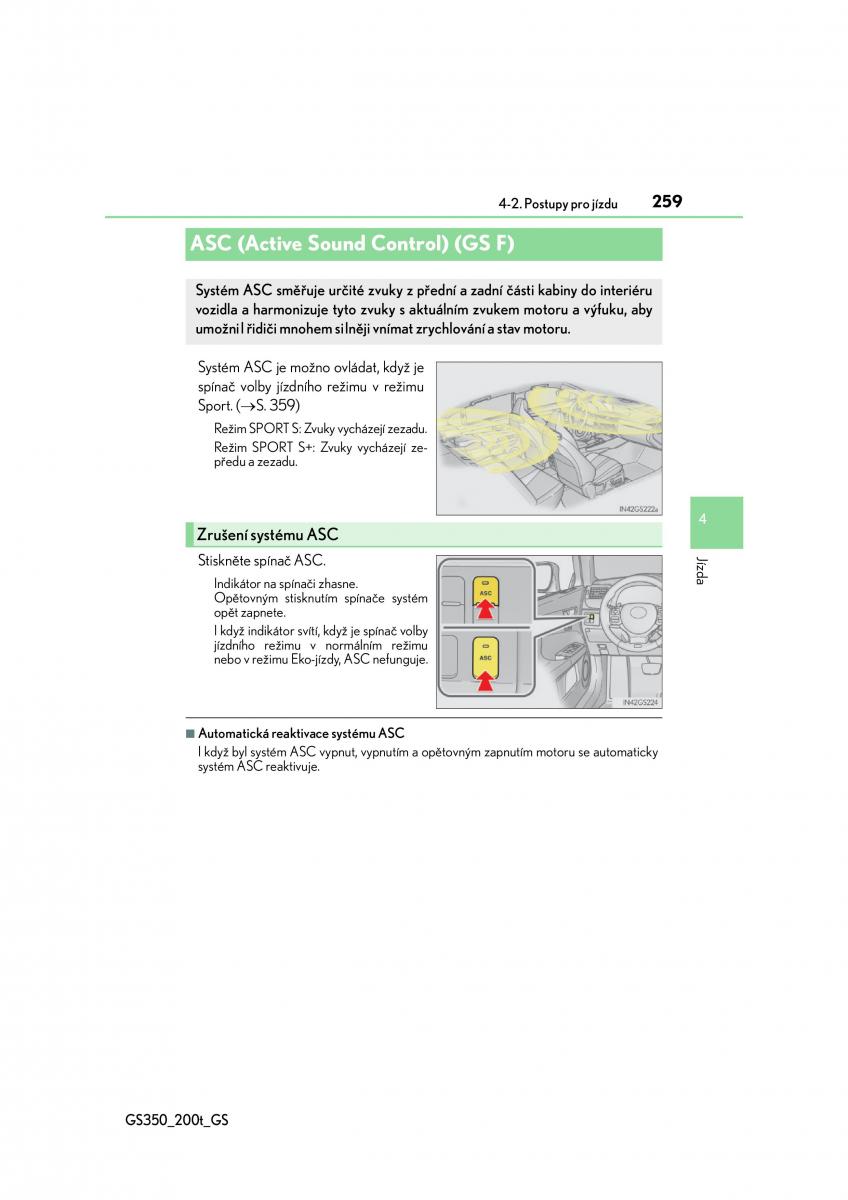 Lexus GS F IV 4 navod k obsludze / page 259