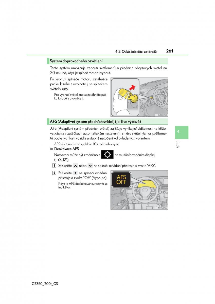 Lexus GS F IV 4 navod k obsludze / page 261