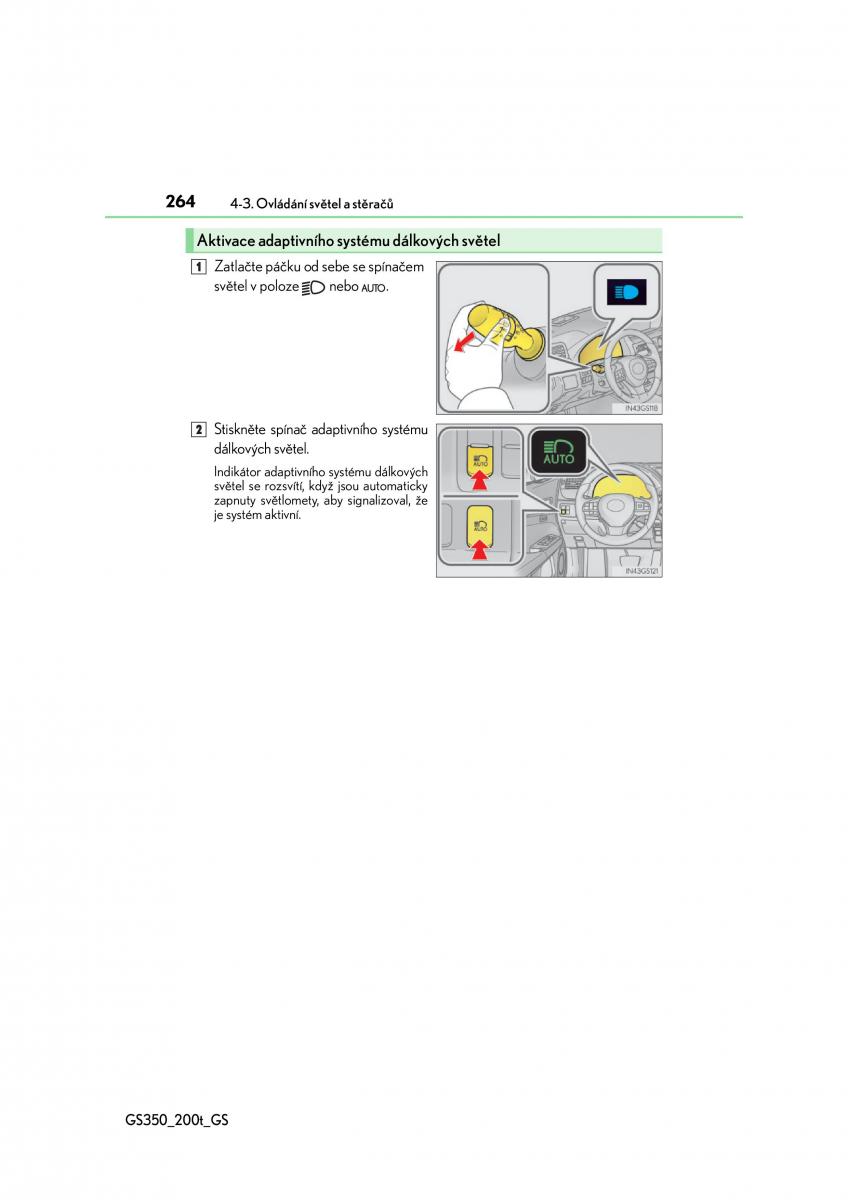 Lexus GS F IV 4 navod k obsludze / page 264
