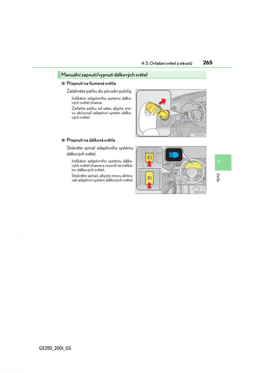 Lexus GS F IV 4 navod k obsludze / page 265