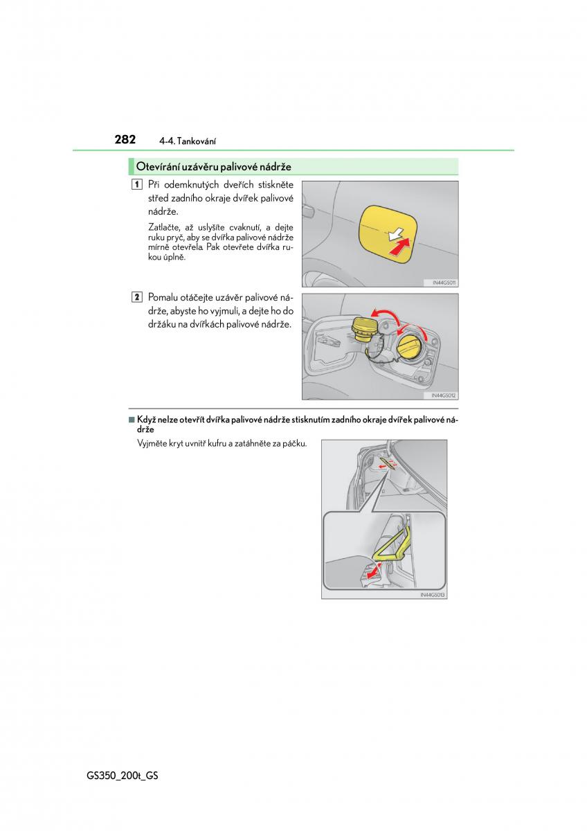 Lexus GS F IV 4 navod k obsludze / page 282