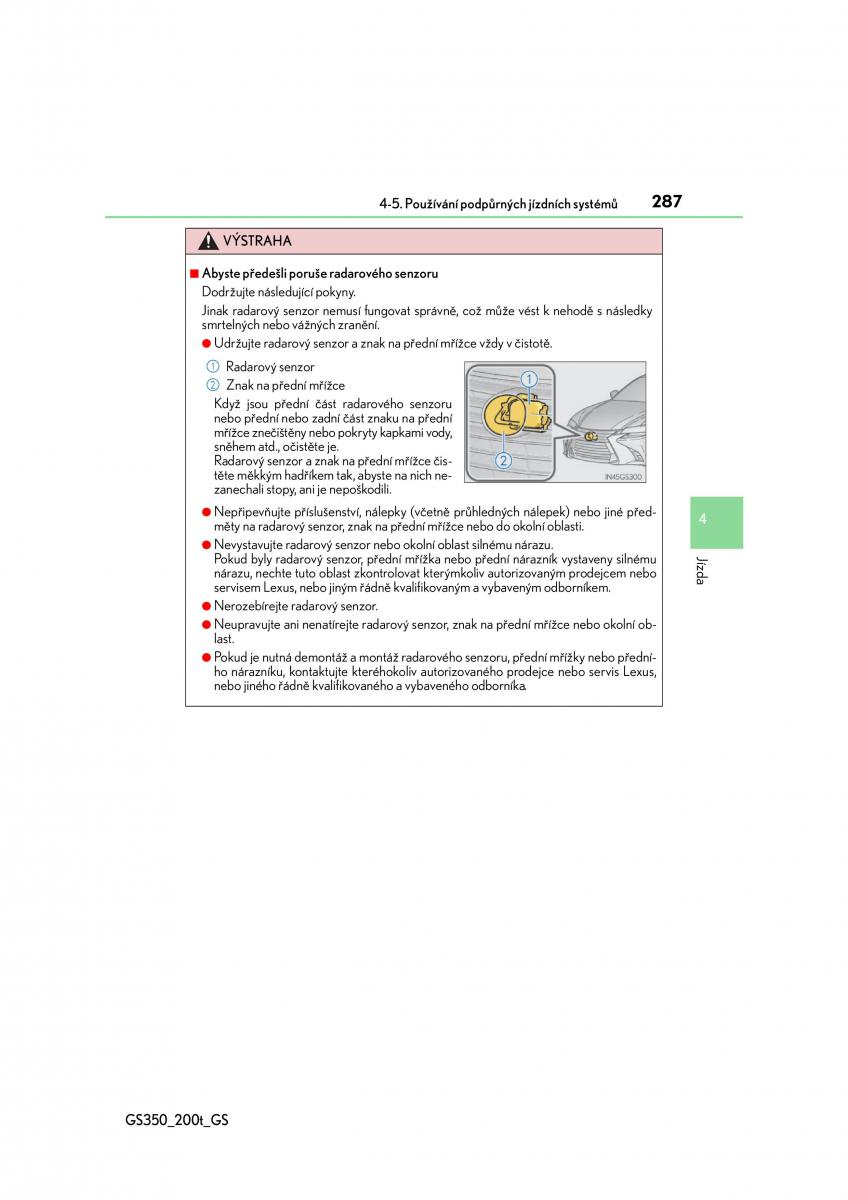 Lexus GS F IV 4 navod k obsludze / page 287