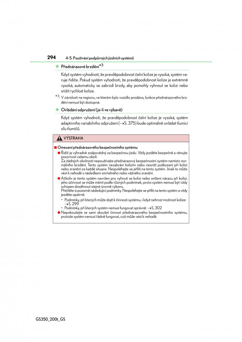 Lexus GS F IV 4 navod k obsludze / page 294