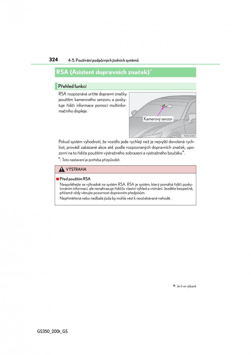 Lexus GS F IV 4 navod k obsludze / page 324