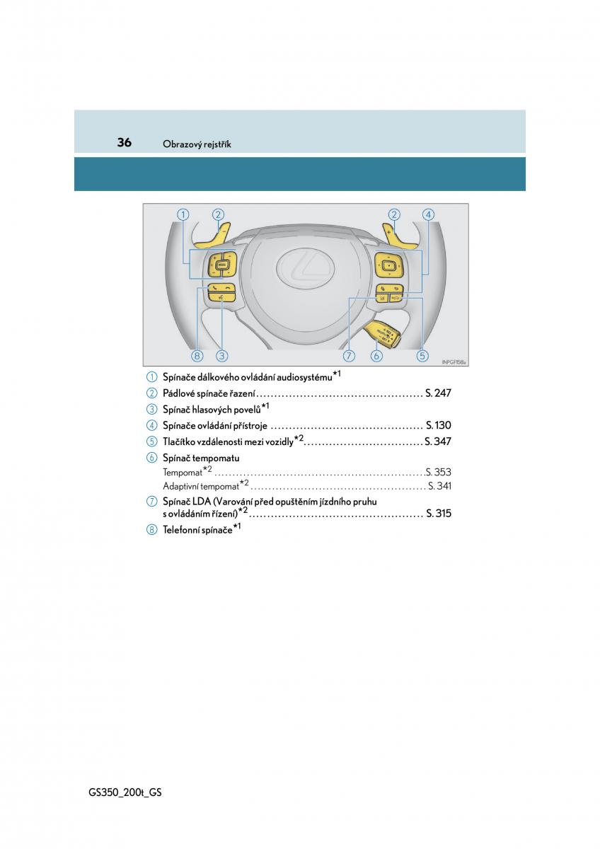 Lexus GS F IV 4 navod k obsludze / page 36