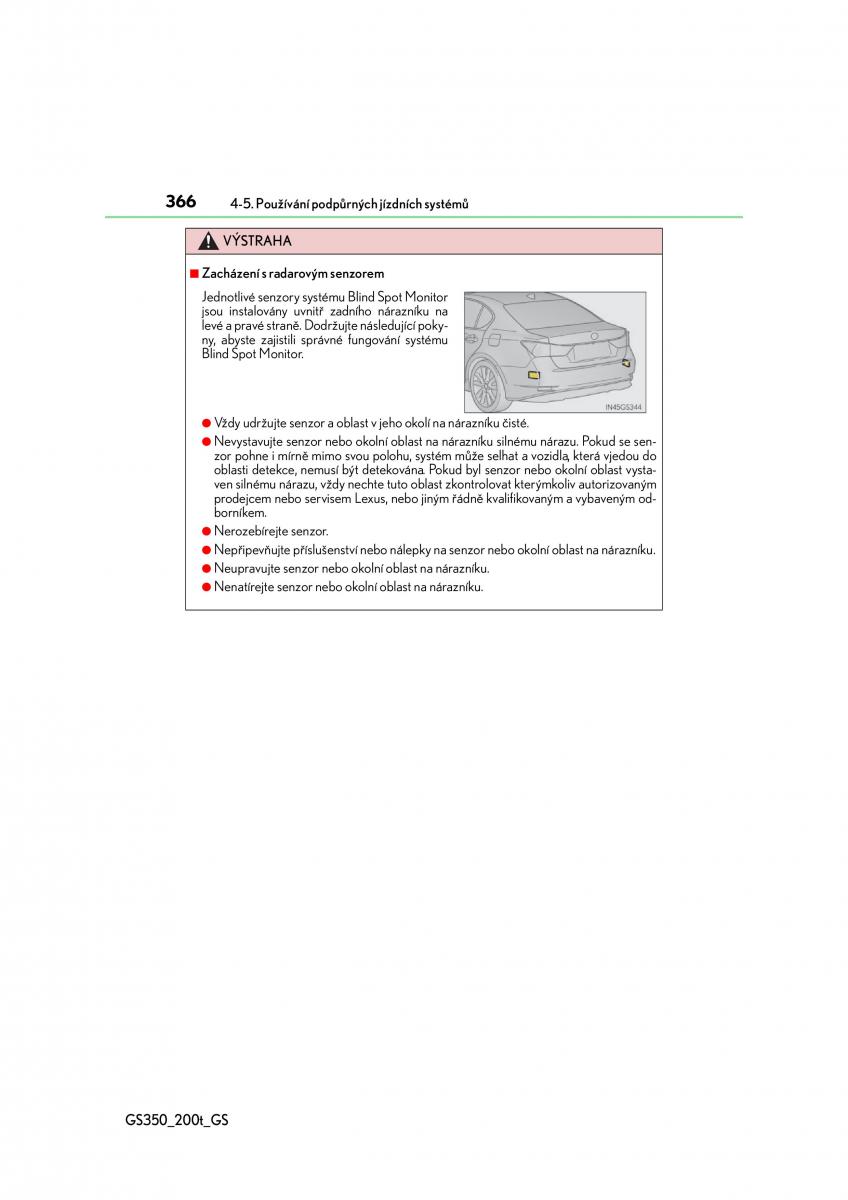 Lexus GS F IV 4 navod k obsludze / page 366