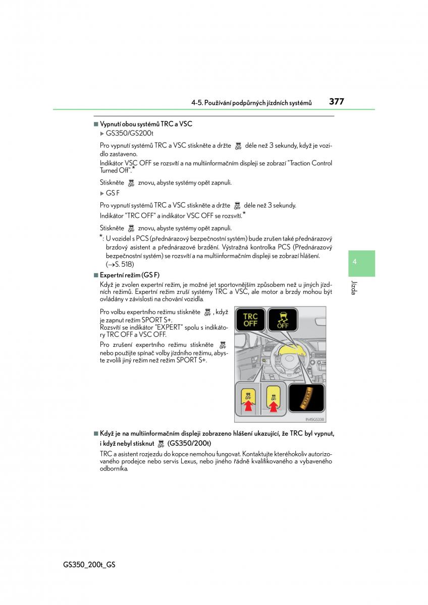 Lexus GS F IV 4 navod k obsludze / page 377