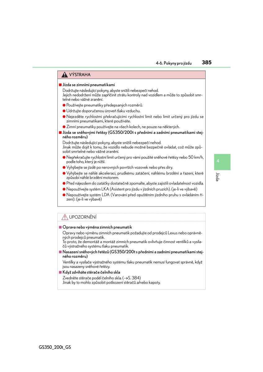 Lexus GS F IV 4 navod k obsludze / page 385