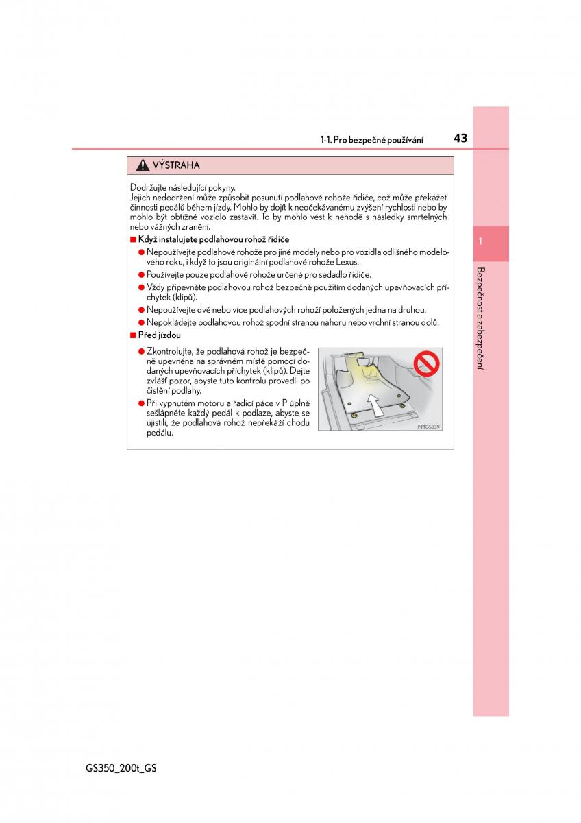 Lexus GS F IV 4 navod k obsludze / page 43