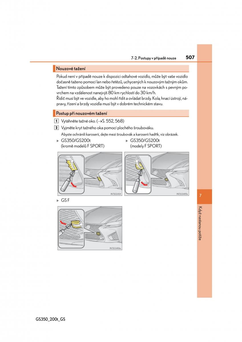 Lexus GS F IV 4 navod k obsludze / page 507