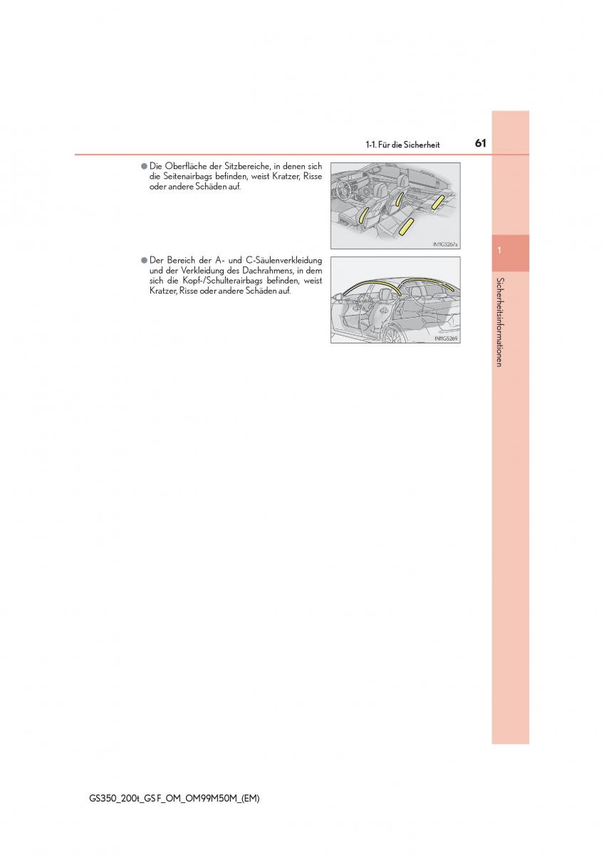 Lexus GS F IV 4 Handbuch / page 61