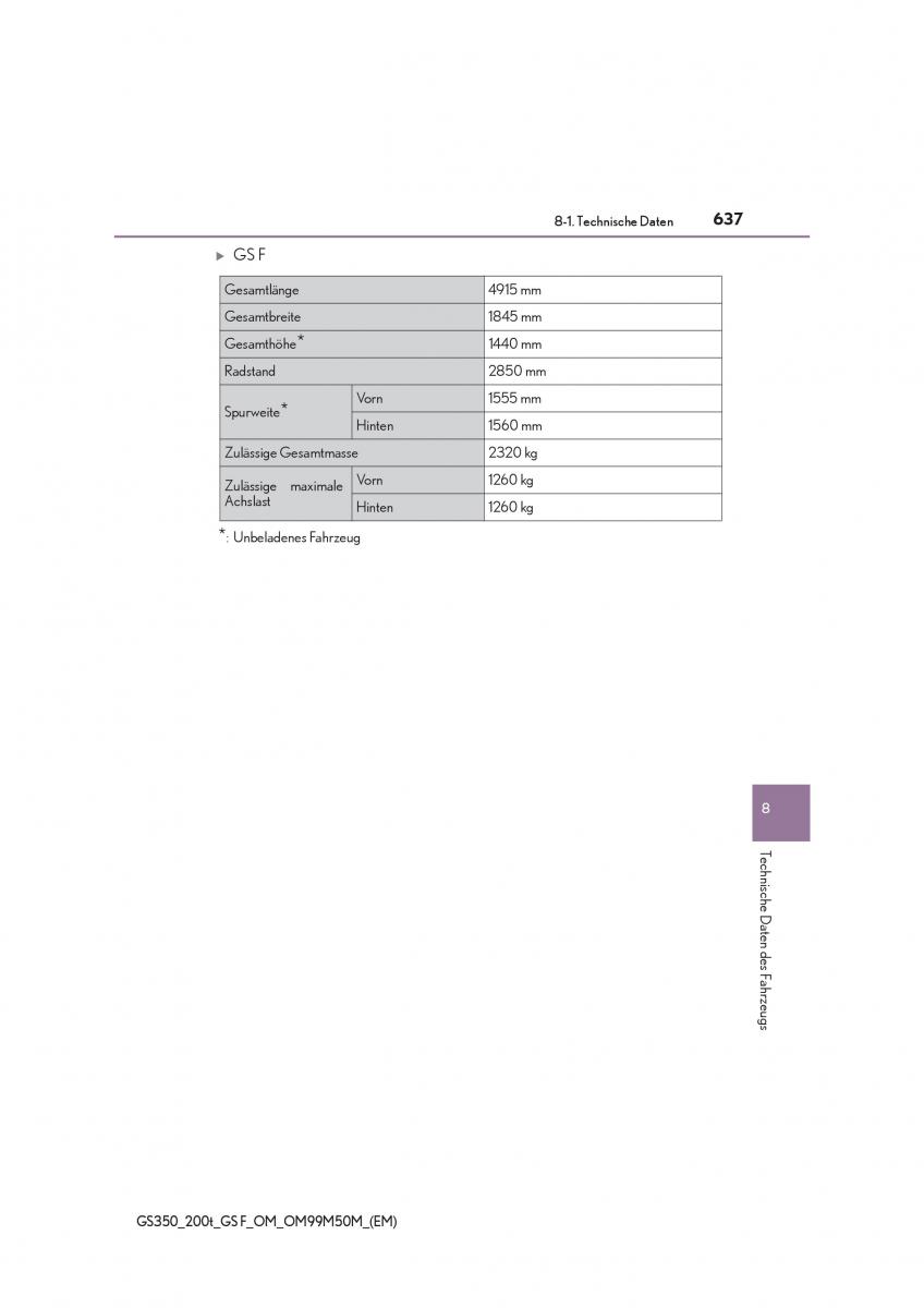 Lexus GS F IV 4 Handbuch / page 637