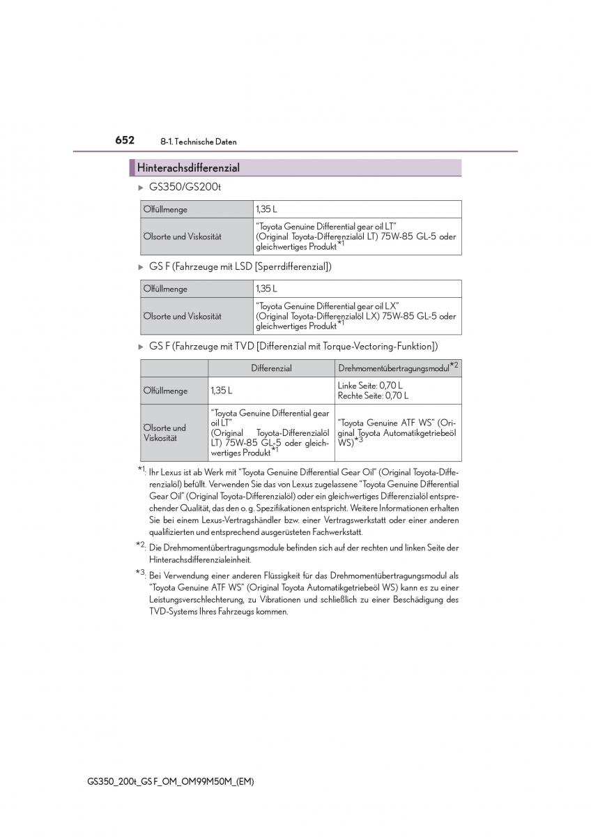 Lexus GS F IV 4 Handbuch / page 652