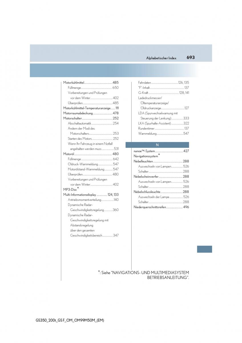 Lexus GS F IV 4 Handbuch / page 693