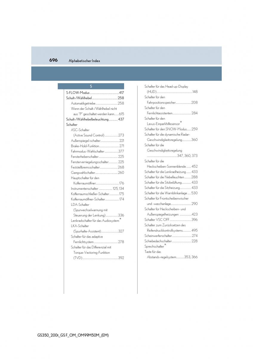 Lexus GS F IV 4 Handbuch / page 696