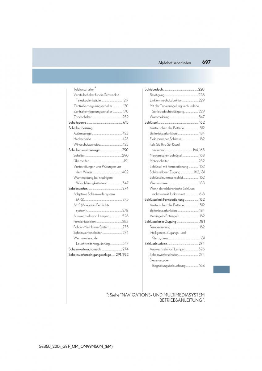 Lexus GS F IV 4 Handbuch / page 697