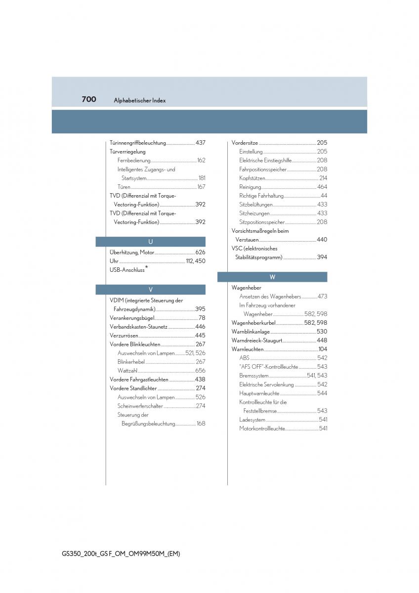 Lexus GS F IV 4 Handbuch / page 700