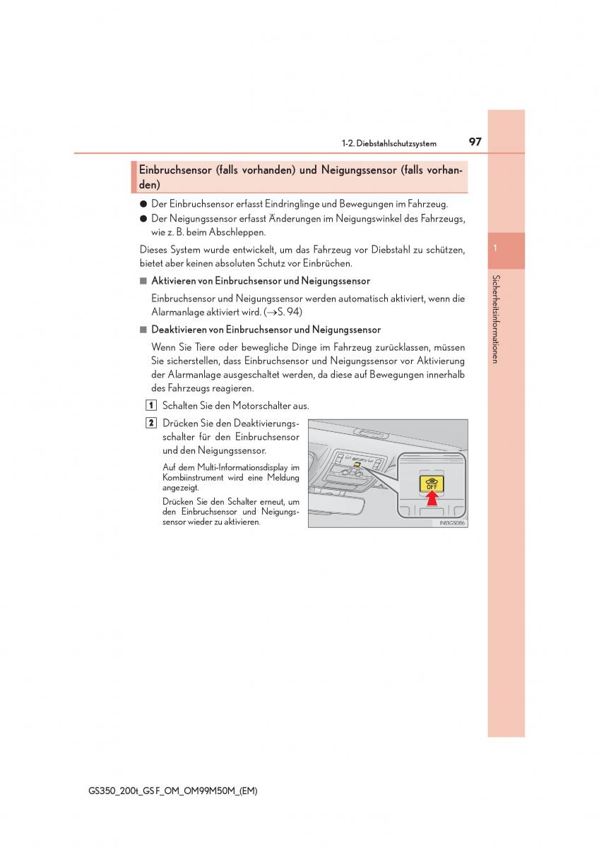 Lexus GS F IV 4 Handbuch / page 97