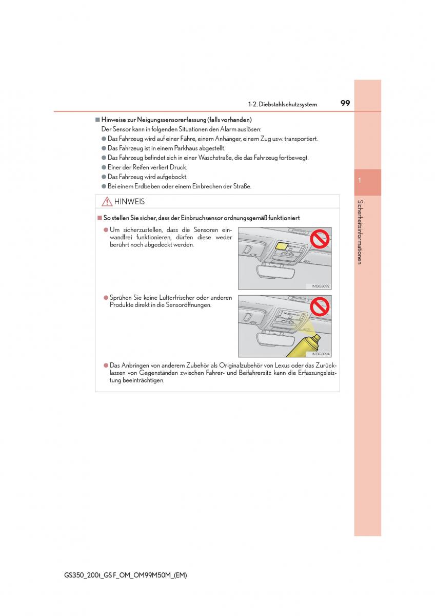 Lexus GS F IV 4 Handbuch / page 99