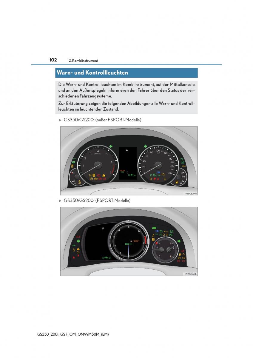 Lexus GS F IV 4 Handbuch / page 102