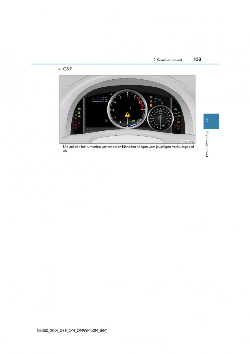 Lexus GS F IV 4 Handbuch / page 103