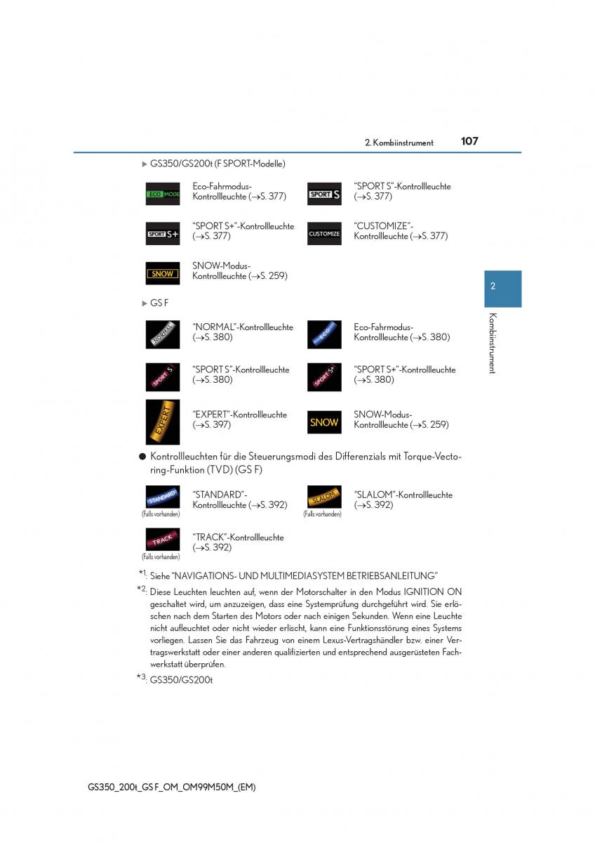 Lexus GS F IV 4 Handbuch / page 107