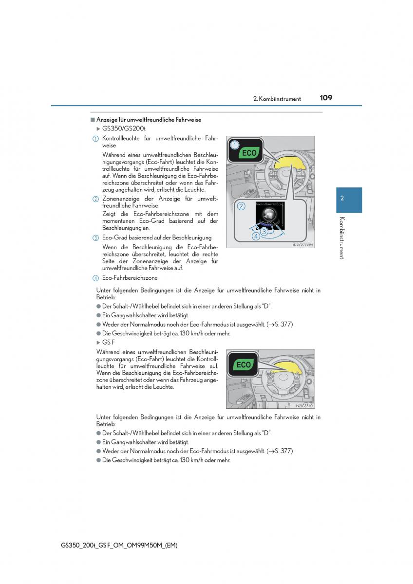Lexus GS F IV 4 Handbuch / page 109