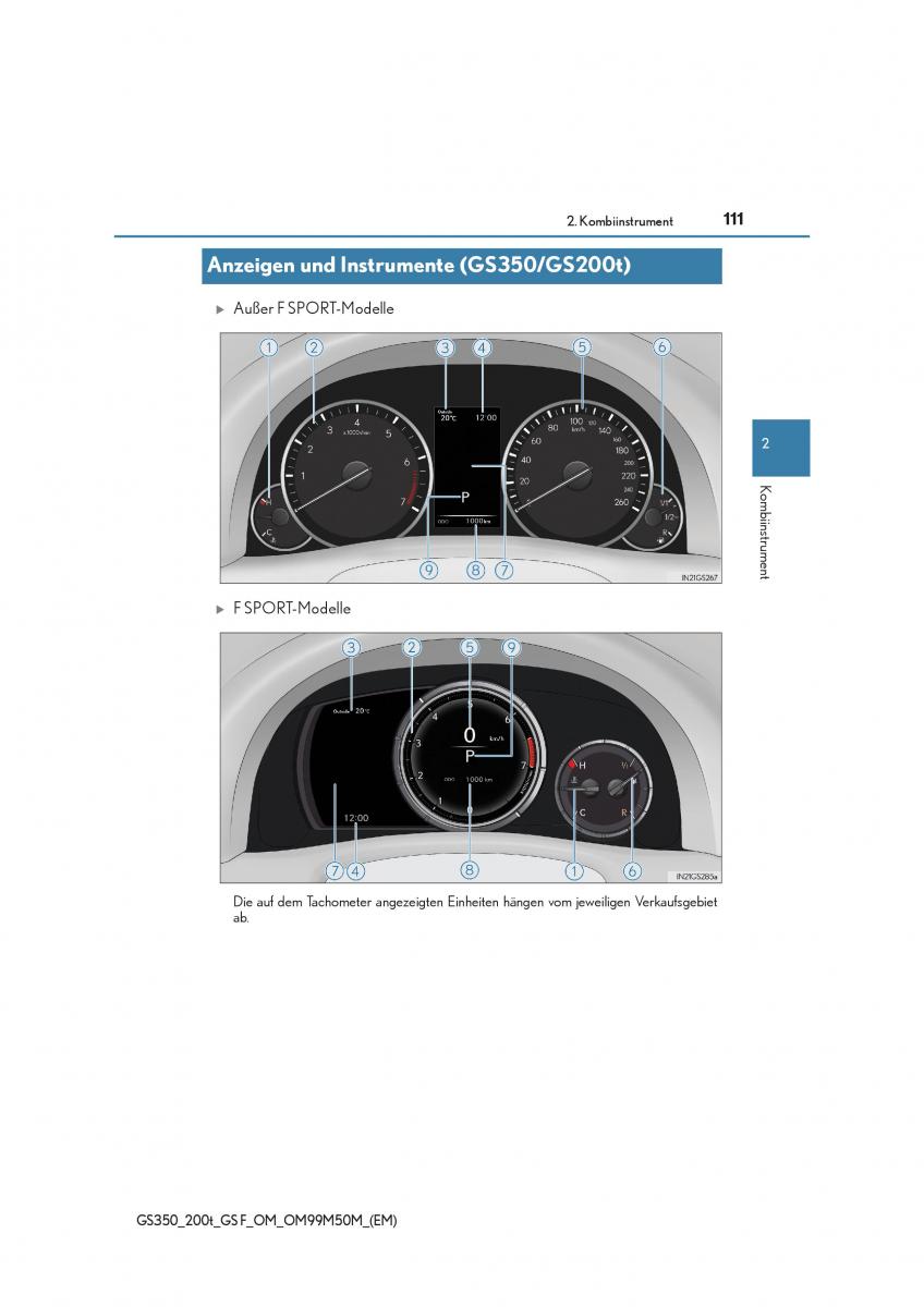 Lexus GS F IV 4 Handbuch / page 111